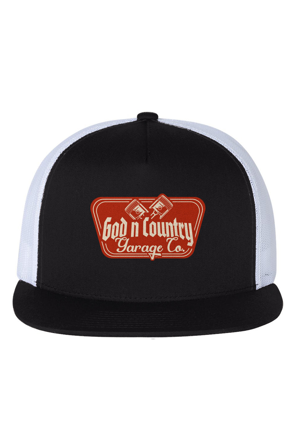 God N Country Garage Co. White Mesh Trucker Hat